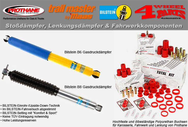 Jeep Wrangler TJ Stoßdämpfer & Fahrwerk Höherlegung & Lenkungsdämpfer von ORV