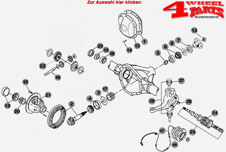 Vorderachse Dana 30/186 Jeep Wrangler JK Bj. 07-18