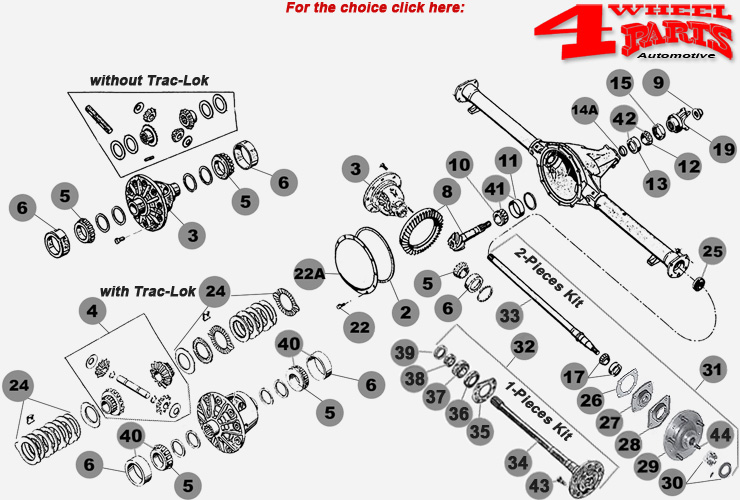 Rear Axle AMC Model 20 year 76-86