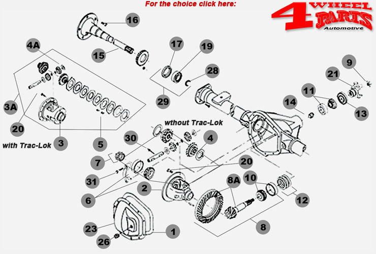 Hinterachse Dana 35c Jeep Wrangler YJ Bj. 90-95