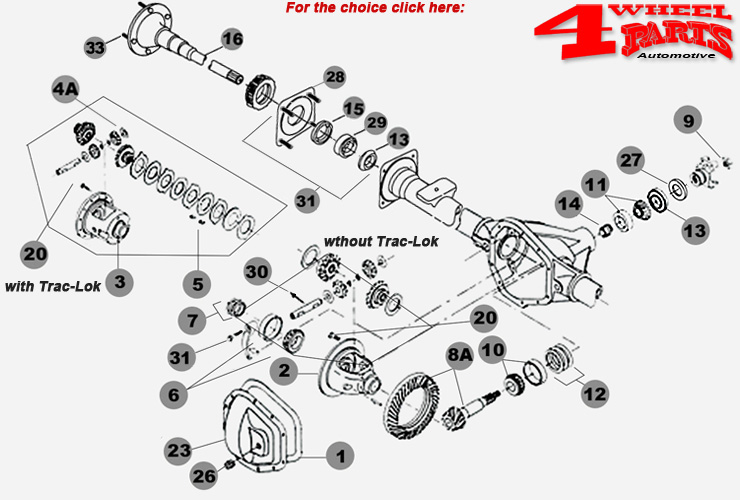 Hinterachse Dana 35 Jeep Grand Cherokee WJ + WG Bj. 99-04