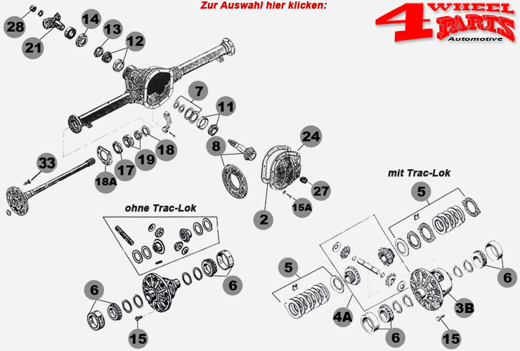 Hinterachse Dana 44 Jeep Cherokee XJ Bj. 87-90