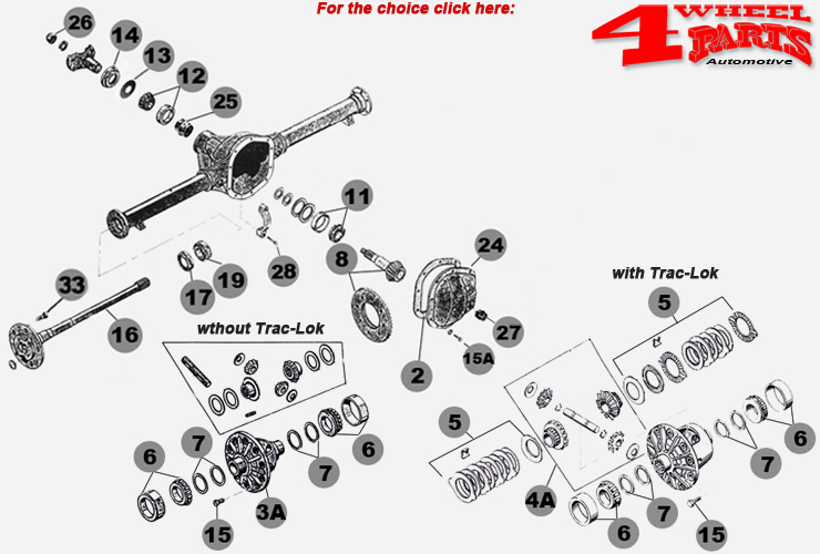 Hinterachse Dana 44 Jeep Grand Cherokee ZJ + ZG Bj. 94-98