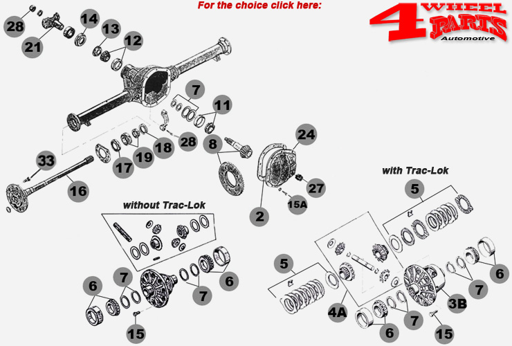 Rear Axle Dana 44 Jeep Wrangler TJ year 97-06 | 4 Wheel Parts