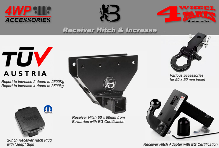 Jeep Wrangler JK Receiver Hitch & Increase with TÜV | 4 Wheel Parts