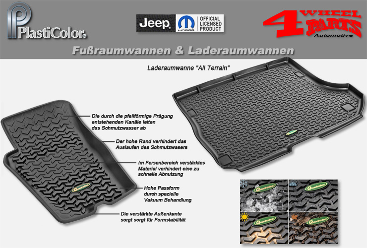 Gummi-Fußmatten in schwerer Ausführung - für alle gängigen Fahrzeugmodelle  passend 4er Satz Maße für vorderen Fußraum: 675x450 mm bei Rameder