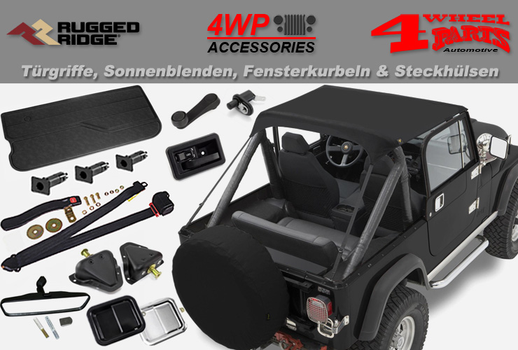 Jeep Wrangler TJ Chrom Türgriff Set außen & innen für