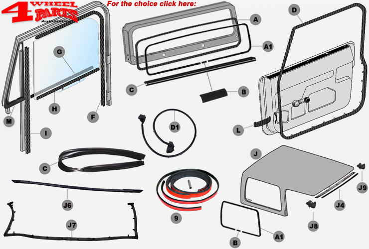 Jeep Wrangler YJ Body Seal & Weatherstrip | 4 Wheel Parts