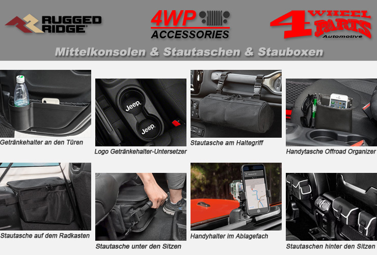 Jeep Wrangler JL Stautaschen Stauboxen