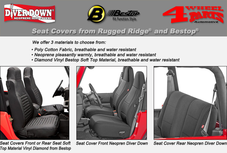 Jeep Wrangler TJ 97-02 Seat Covers & Rear Seat Cover | 4 Wheel Parts