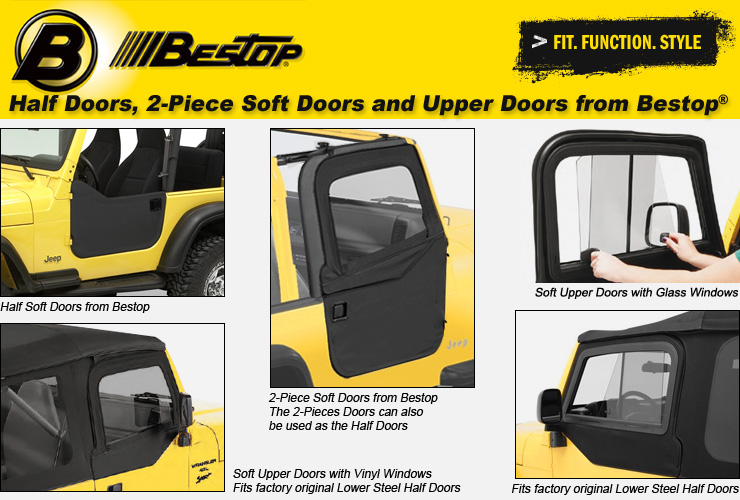 Jeep Wrangler TJ Doors & Half Door Skins from Bestop | 4 Wheel Parts