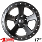 Preview: Aluminum Wheel 9x17 ET +4 Beadlock² Black TÜV Wrangler JK JL JT 07-24