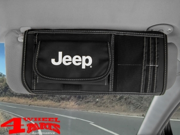 Sun Visor Media Organizer Pocket with "Jeep" Logo