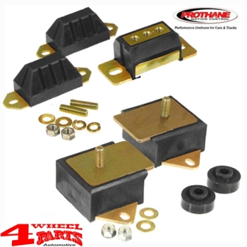 Engine Mount + Drivetrain Bushing Kit PU Black CJ 78-86 6 Cyl.