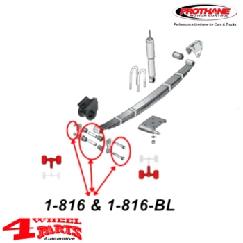 Leaf Spring Bushing Kit Front or Rear PU Black Wrangler YJ 87-95