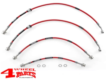 Bremsschlauch Set Stahlflex Trekfinder 4-Teilig mit TÜV +50mm Jimny GJ + HJ Bj. 10.18-