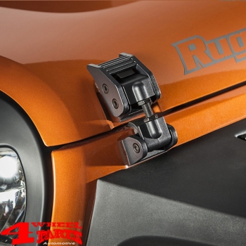 Hood Catch Set Aluminum textured adjustable Wrangler JK year 07-18