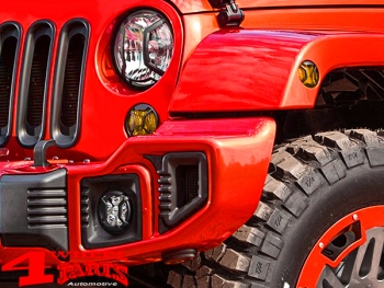Blinker + Nebel Schutzgitter Set texturiert 6-teilig Wrangler JK 07-18