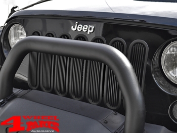 Insert Grill Screen Gloss Black Aluminum Wrangler JK year 07-18