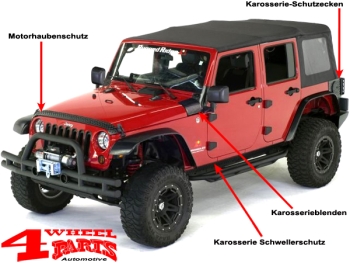 Karosserie Ecken Set Riffel Optik Wrangler JK Bj. 07-18 2-Türer