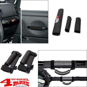 Grab Handles Pair Neoprene + Grab Handles Cover Kit Wrangler TJ year 96-06