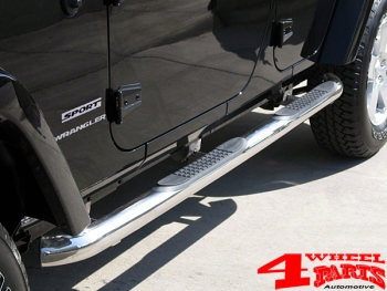 Schwellerrohre Europe Ø 75mm Edelstahl TÜV Wrangler JK 07-18 4-Türer