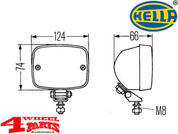 Rear Fog Light from Hella universal Jeep CJ + Wrangler year 55-06