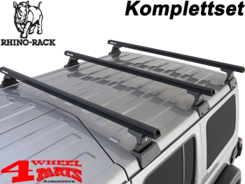 Overhead Rhino Rack Mounting Kit + Heavy Duty Bars Black JL year 18-24 4-doors
