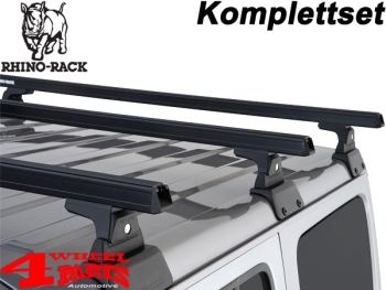 Overhead Rhino Rack Mounting Kit + Heavy Duty Bars Black JL year 18-24 4-doors