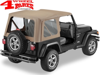 Replacement Soft Top Dark Tan Denim Jeep Wrangler TJ year 97-02