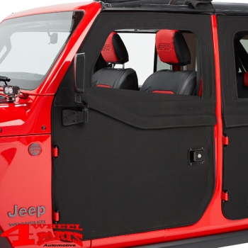 2-Piece Doors Front Black Twill Wrangler JL JT 18-24 2- or 4-doors