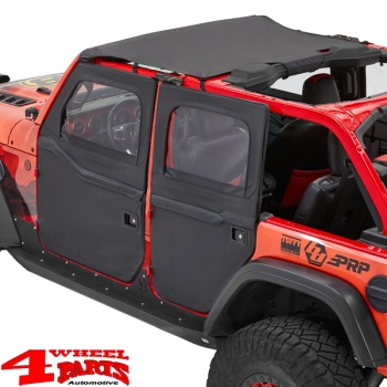 2-Piece Doors Front Black Twill Wrangler JL JT 18-24 2- or 4-doors