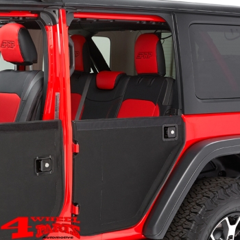 2-Piece Doors Rear Black Twill Wrangler JL JT 18-24 4-doors