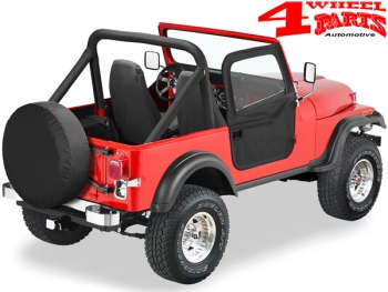 2-Piece Doors Pair Black Denim Bestop Jeep CJ7 year 76-80