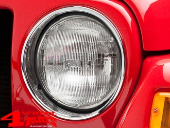 Headlight Trim Bezel Plastic Chrome Left Wrangler TJ  97-06