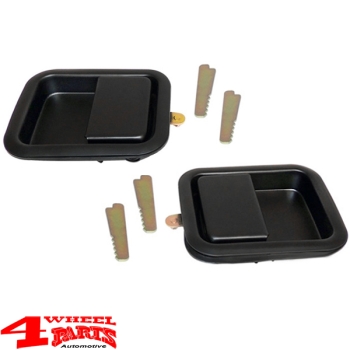 Türgriffmulden Paar außen Stahltüre schwarz CJ + Wrangler YJ TJ 81-06