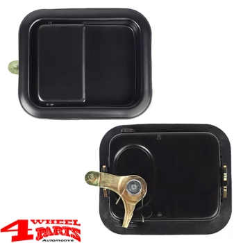 Türgriffmulden Paar außen Stahltüre schwarz CJ + Wrangler YJ TJ 81-06