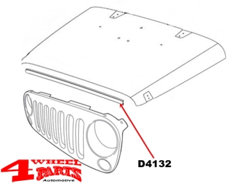 Motorhaubendichtung zum Grill Jeep Wrangler JK Bj. 07-18