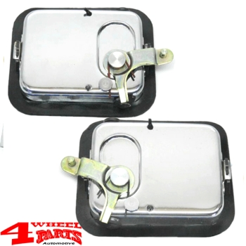 Türgriffmulden Paar außen Stahltüre Chrom CJ + Wrangler YJ TJ 81-06