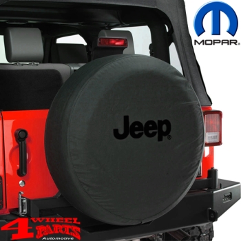 Tire Cover Mopar Jeep Logo Black CJ + Wrangler YJ TJ JK year 76-18