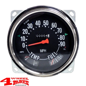 Speedometer Assembly with 0-90 MPH Jeep CJ year 53-79