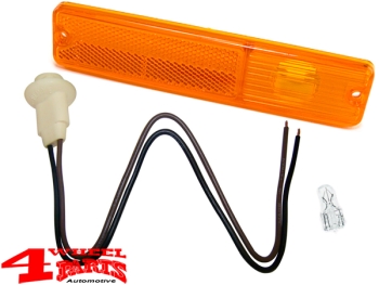 Blinkleuchte seitlich gelb + Fassung mit Kabel + Birne CJ 72-86