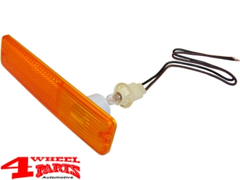 Blinkleuchte seitlich gelb + Fassung mit Kabel + Birne CJ 72-86