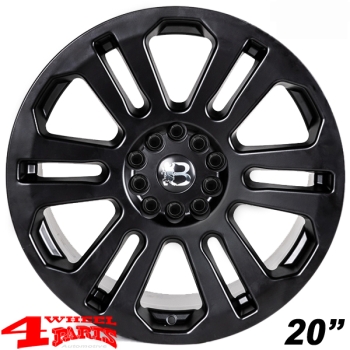 Alufelge 8,5x20 ET +18 Atrax schwarz TÜV Wrangler JL JT 18-24
