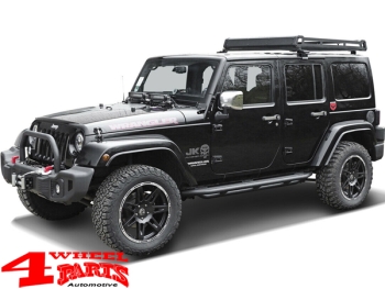 Side Tube Steps Black Rock textured Wrangler JK 07-18 4-doors