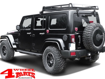 Side Tube Steps Black Rock textured Wrangler JK 07-18 4-doors