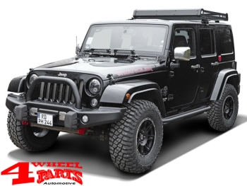 Side Tube Steps Black Rock textured Wrangler JK 07-18 4-doors
