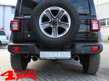 Sport Stainless Steel Muffler Round with TÜV Wrangler JL 18-24 2,0 T-GDI + 4xe