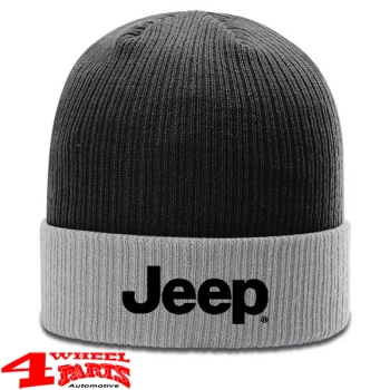 Jeep Logo Knit Beanie Hats with Jeep Logo in "GRAY/Black"