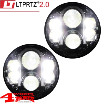 LED Scheinwerfer Black von LTPRTZ Jeep CJ + Wrangler TJ JK 55-18